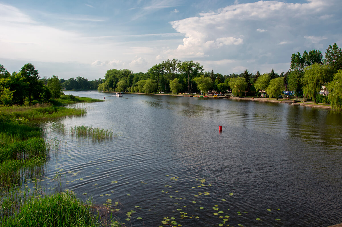 Rejsy motorówką po jeziorach augustowskich- widok na rzekę Nettę
